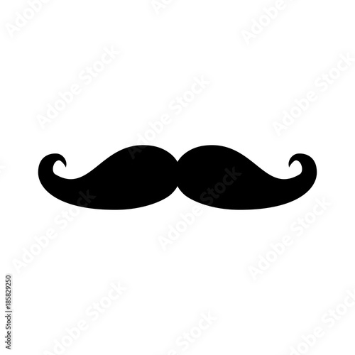 Moustach black color Flat Style
