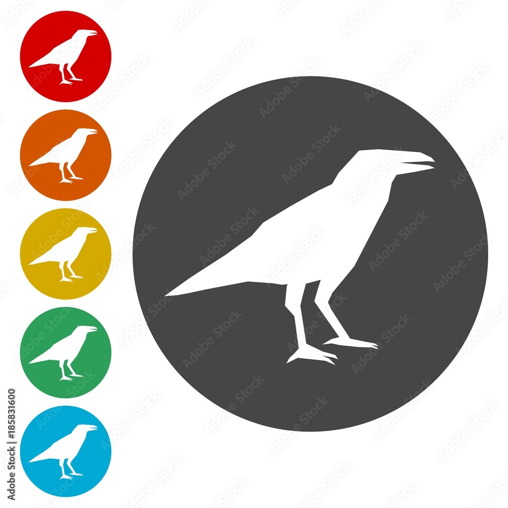 Crow vector illustration design, Crow silhouette Crow vector illustration design, Crow silhouette
