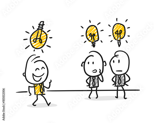 Strichfiguren / Strichmännchen: Talent, auffallen, unkonventionell denken. (Nr. 167)