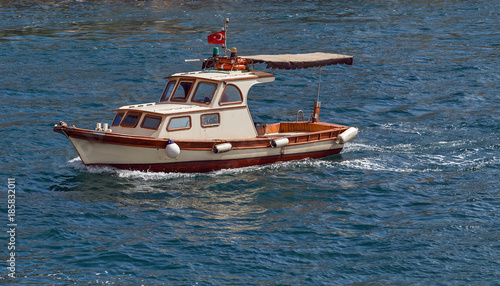 private motor boat on the Bosphorus strait, Sea