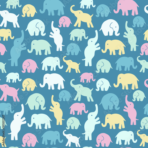 Seamless vector pattern with elephants. Can be used for textile  website background  book cover  packaging.