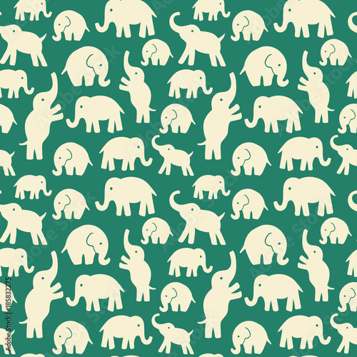 Seamless vector pattern with elephants. Can be used for textile, website background, book cover, packaging.