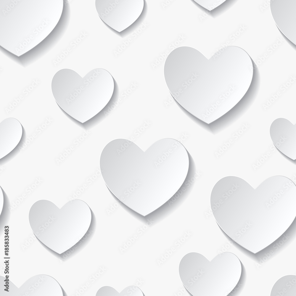 Valentine's day seamless abstract romantic background with cut paper hearts. Vector illustration. Paper hearts cut from paper. International holiday of lovers. Valentine's day seamless abstract romantic background with cut paper hearts. Vector illustration. Paper hearts cut from paper. International holiday of lovers.