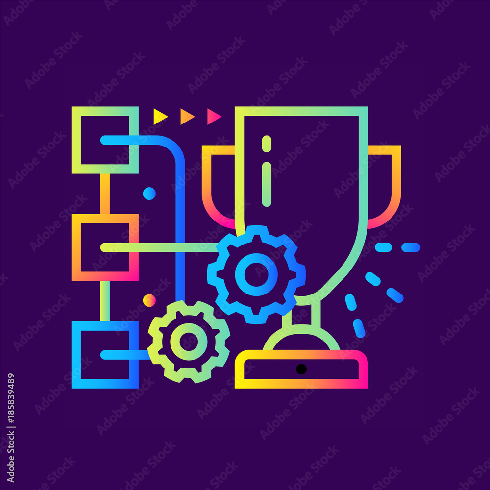 Unique linear icon Skill development. Online education, e-learning. Modern outline icons for mobile application Unique linear icon Skill development. Online education, e-learning. Modern outline icons for mobile application