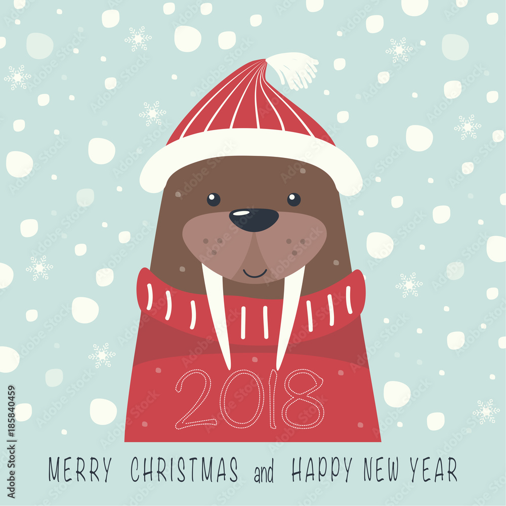 red sweater. The phrase merry Christmas 