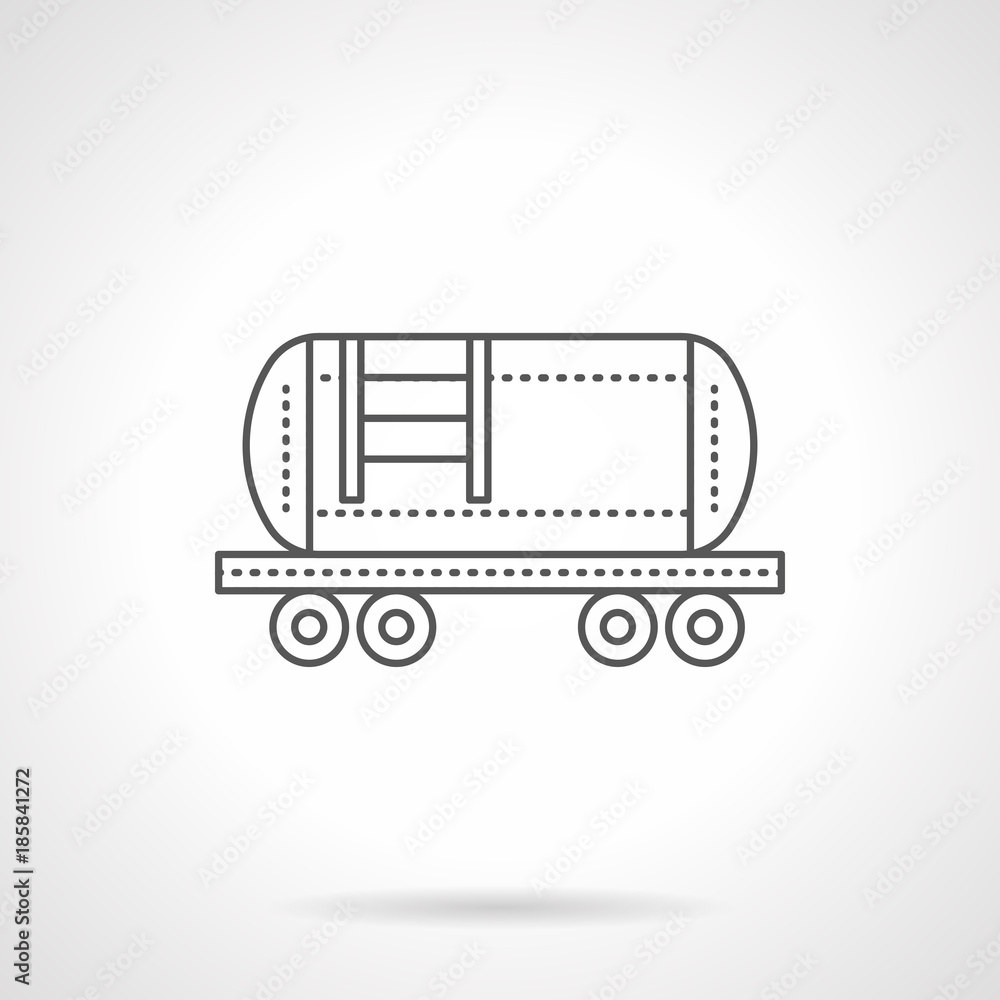 Railroad fuel tank flat line vector icon Railroad fuel tank flat line vector icon