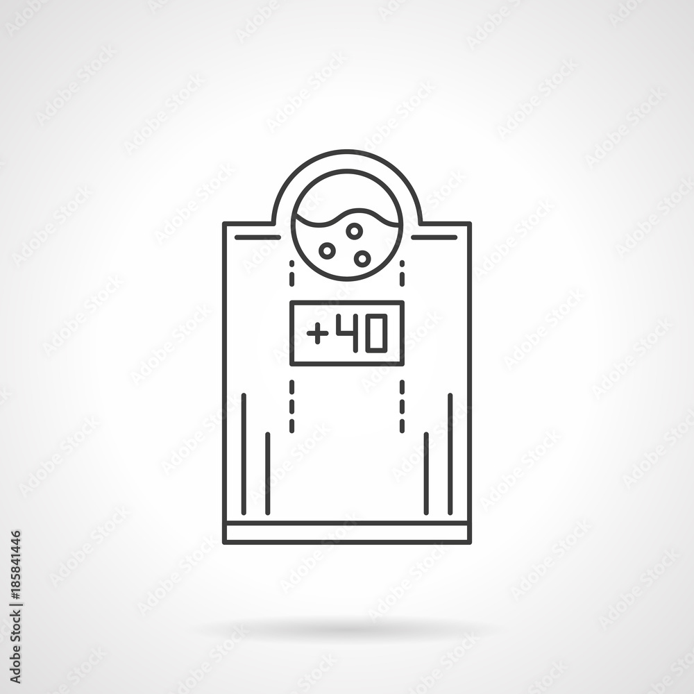 Electric water heater flat line vector icon