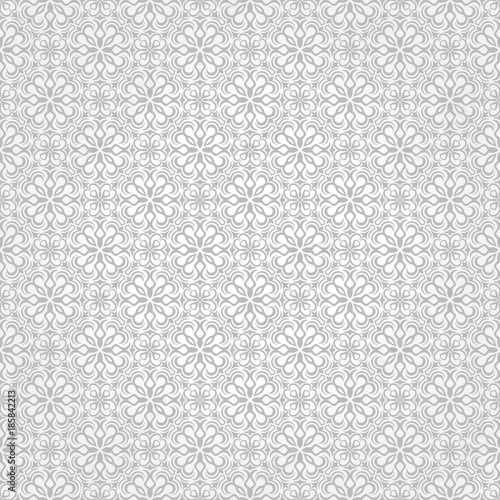 Vector wallpaper background. Silver floral pattern.