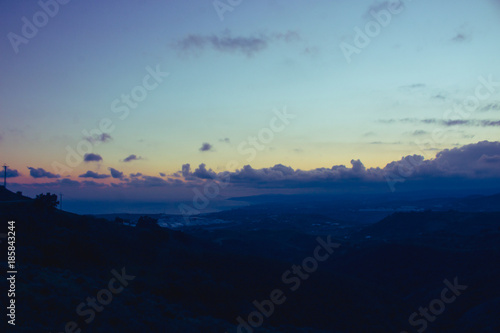 Mountain. Sunset landscape. Costa del Sol, Andalusia, Spain.