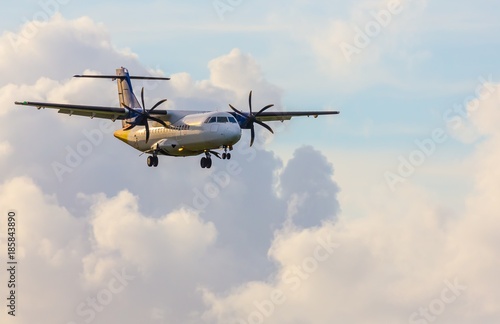 Propeller Aircraft with Wheels Down