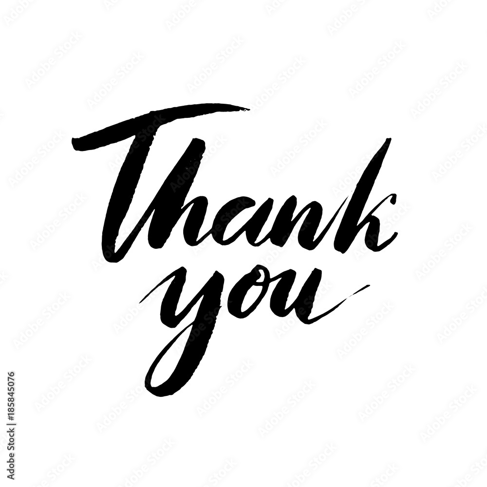 Thank you. Hand drawn creative calligraphy and brush pen lettering, design for holiday greeting cards and invitations. Thank you. Hand drawn creative calligraphy and brush pen lettering, design for holiday greeting cards and invitations.