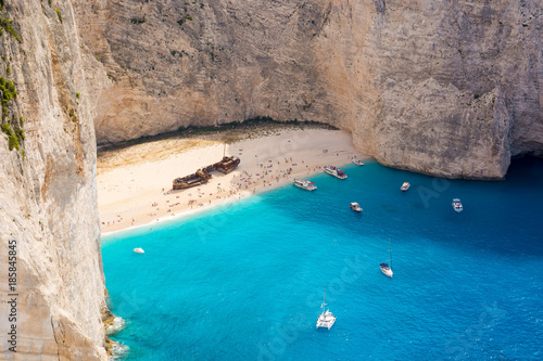 Famous Shipwreck beach. Beach of Navagio, Zakynthos, Greece.