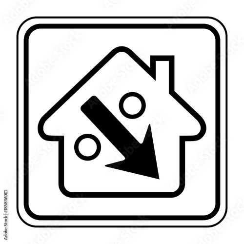 Logo maison et pourcentage.
