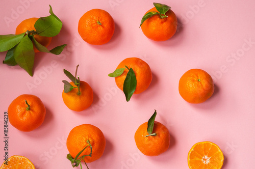 tangerine on a pink background