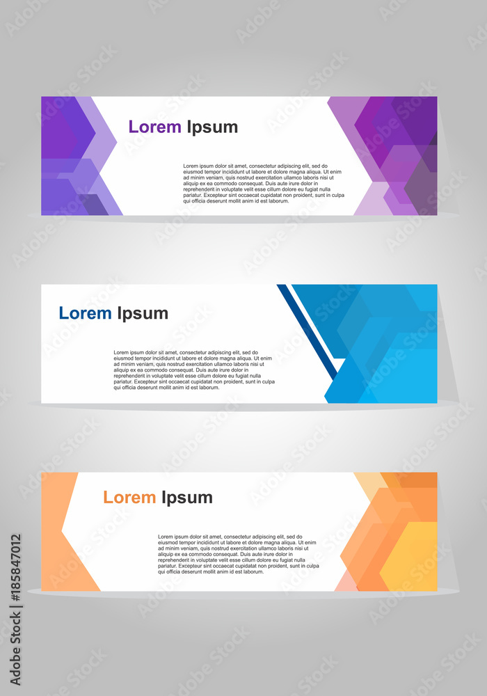 Naklejka premium set of three modern business vector banner designs