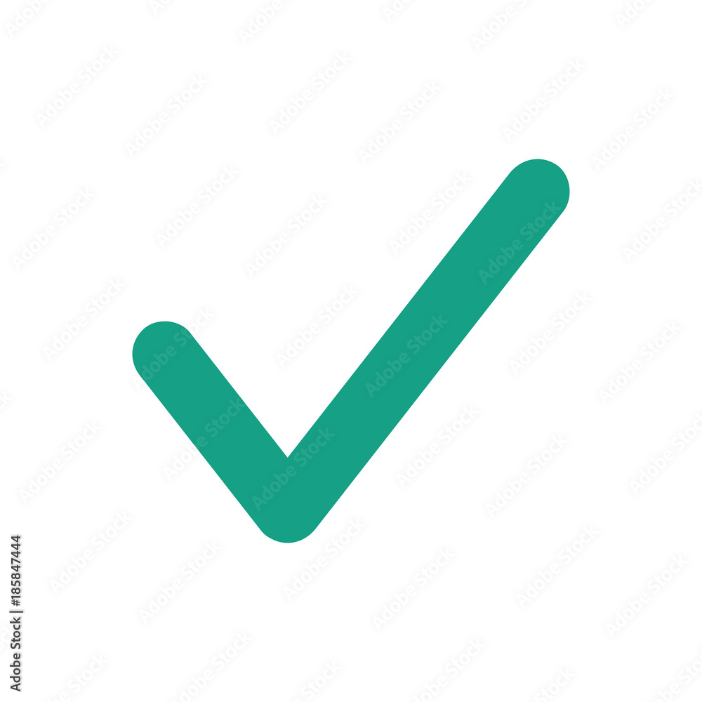 Check mark icon on white background. Check mark icon on white background.