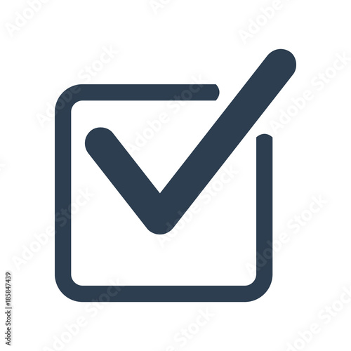 Check mark icon on white background.