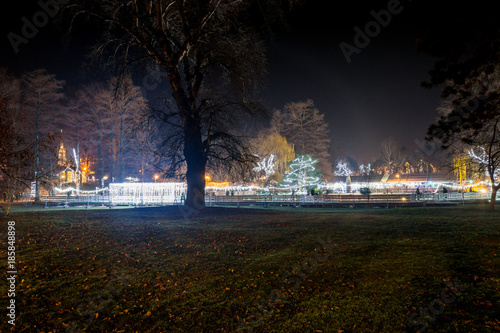 Novi Sad  Serbia December 25  2017  The Danube Park in Novi Sad is decorated for the New Year s Eve