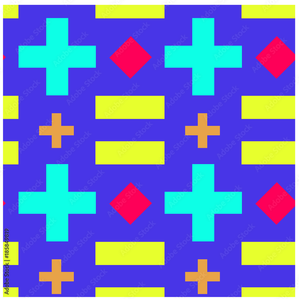 Obraz premium Crosses and rectangles seamless pattern. Design for print, fabric, textile. Seamless wallpaper