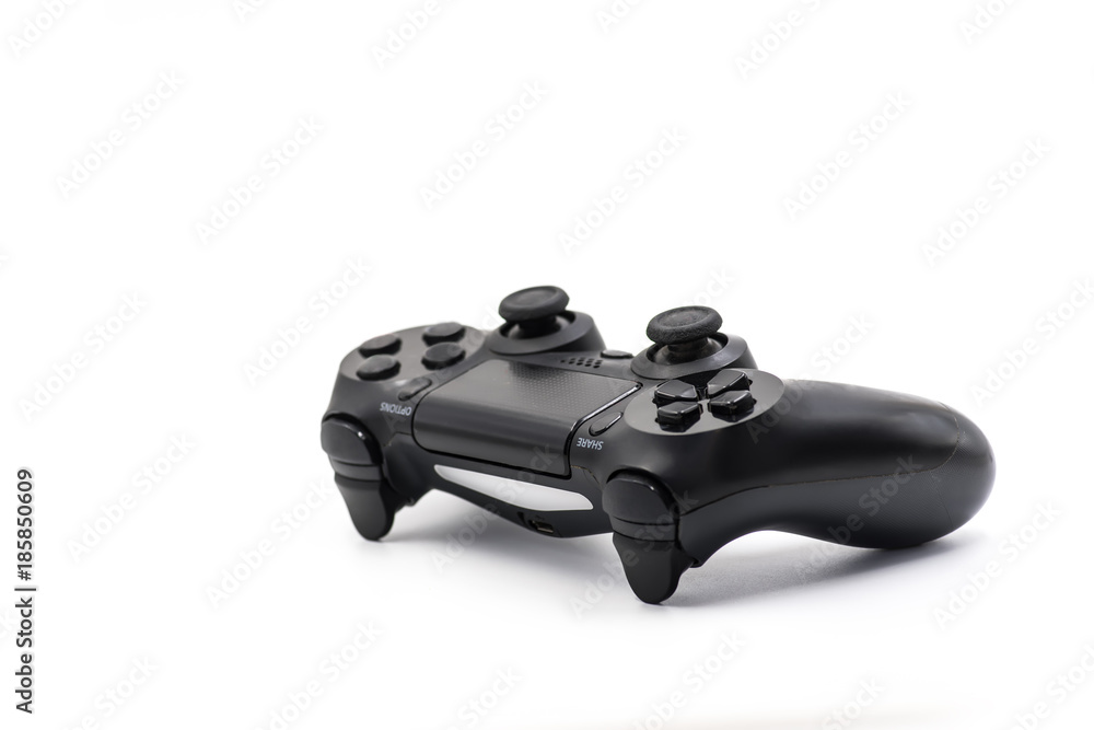 Fotografie black video game controller isolated on white