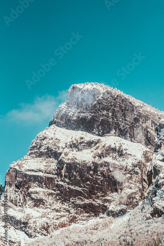 Vertical view of the Swiss Alps