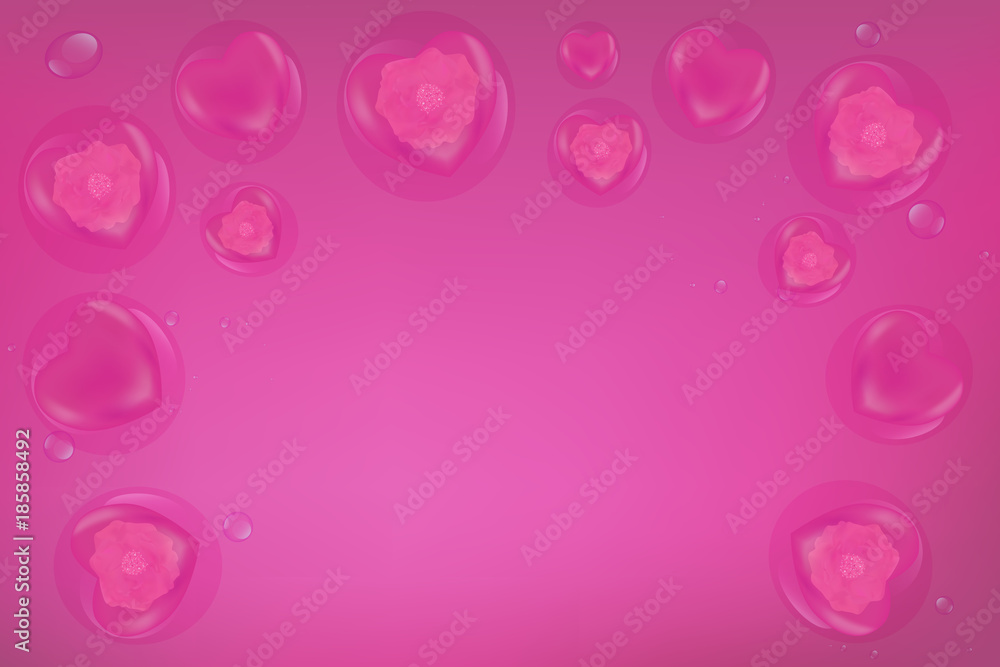 Pink Valentine concept background with space for text, illustration vector.