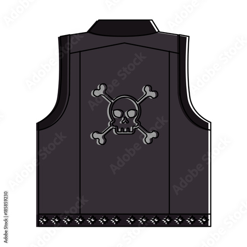 motorcyclist vest with skull icon