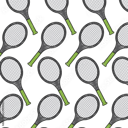 tennis racket sport equipment seamless pattern vector illustration