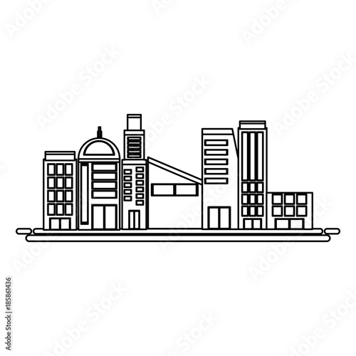 block with buildings icon