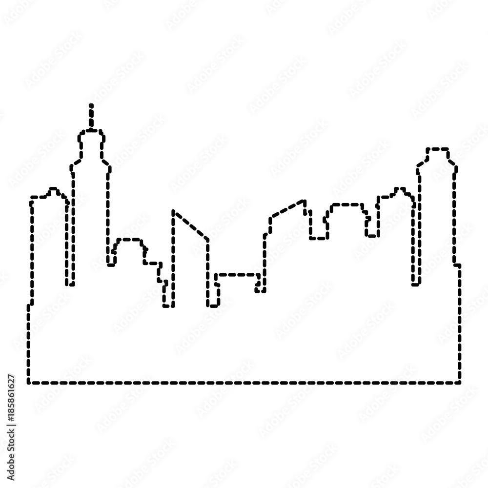 Fototapeta premium buildings cityscape silhouette icon