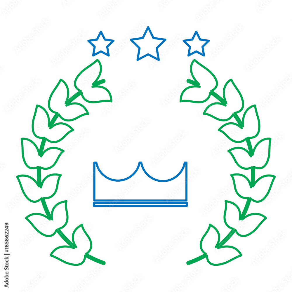 crown laurel wreath stars winner emblem image vector illustration design crown laurel wreath stars winner emblem image vector illustration design