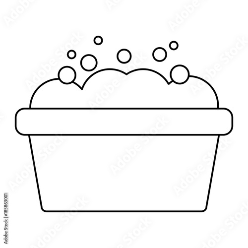 bathtub with foam icon image vector illustration design 