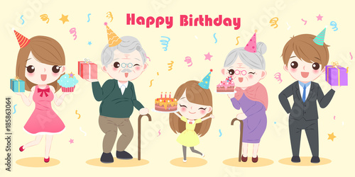 family with birthday party