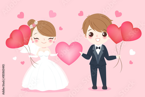 cartoon wedding people