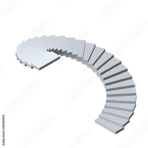 Spiral staircase. Isolated on white background.3d Vector illustration.