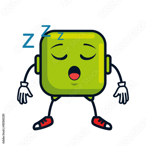 asleep face emoji character vector illustration design
