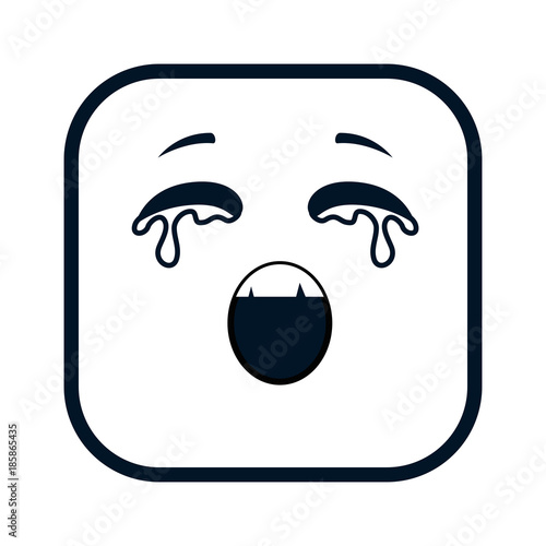 crying face emoji character vector illustration design