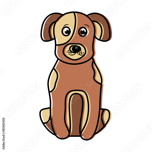 cartoon dog sitting pet animal vector illustration