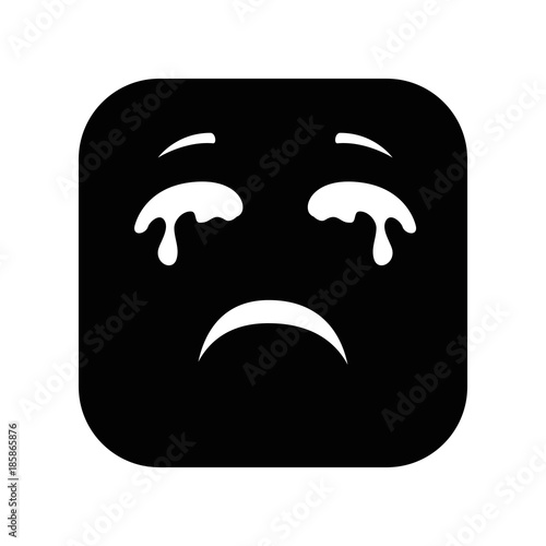 crying face emoji character vector illustration design