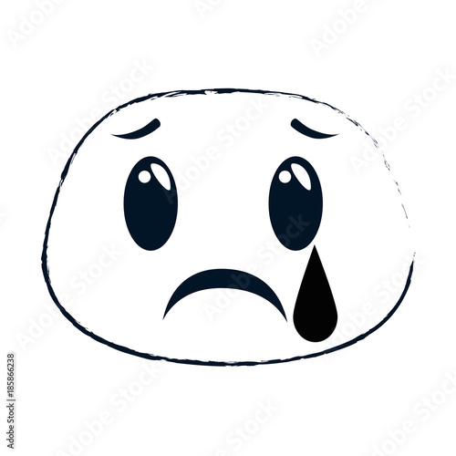 crying face emoji character vector illustration design