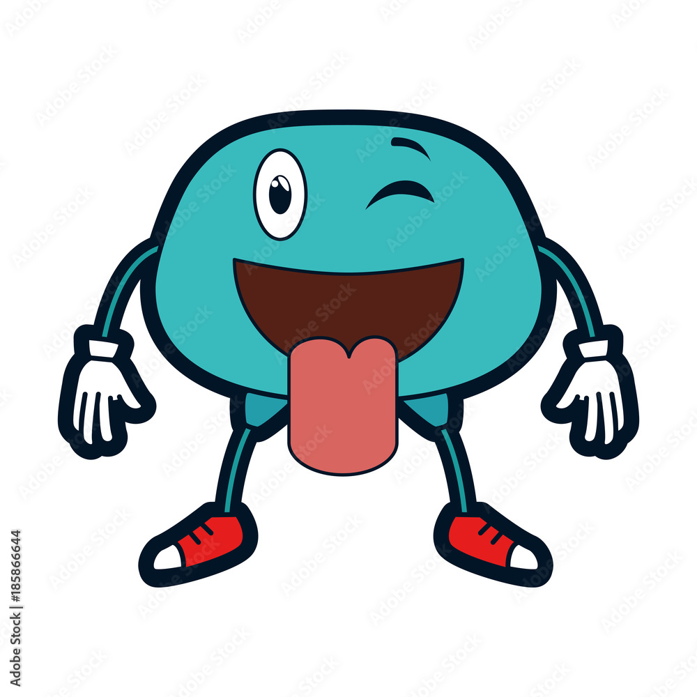 Obraz premium crazy face emogi character vector illustration design