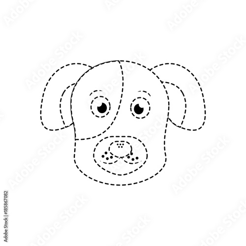cartoon dog head pet animal icon vector illustration
