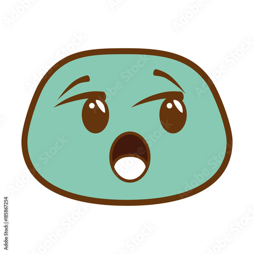 terrified face emoji character vector illustration design