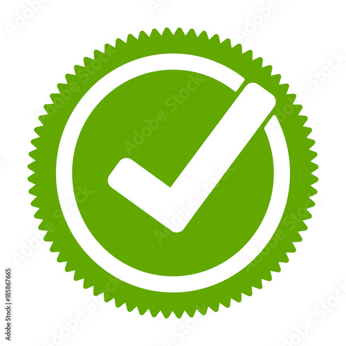 Green approved star sticker