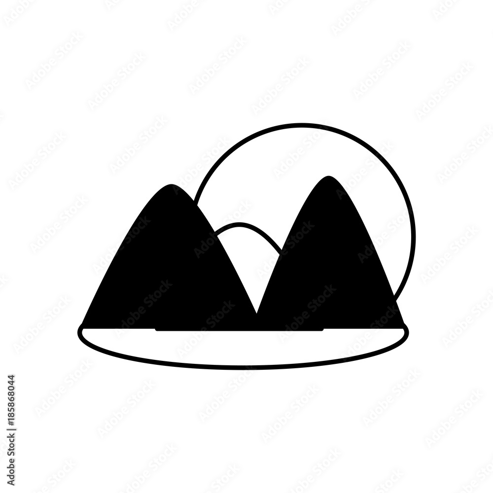 mountains and sun icon mountains and sun icon