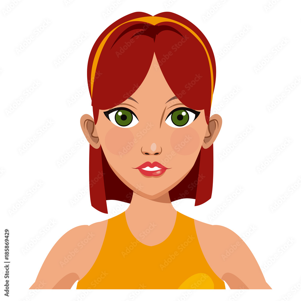 Beautiful woman profile cartoon icon vector illustration graphic design