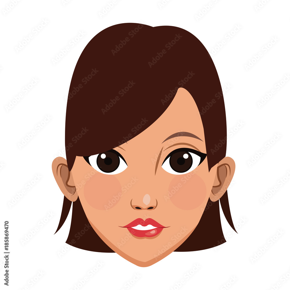 Beautiful woman face cartoon icon vector illustrationgraphic design Beautiful woman face cartoon icon vector illustrationgraphic design