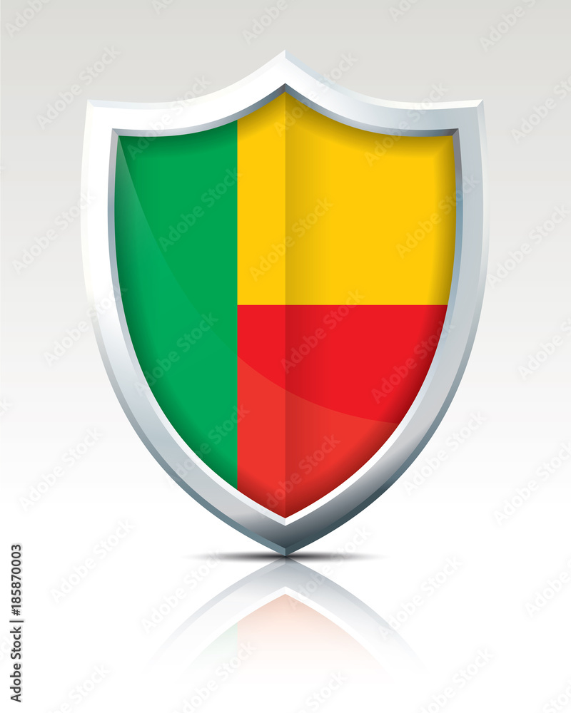 Shield with Flag of Benin Shield with Flag of Benin