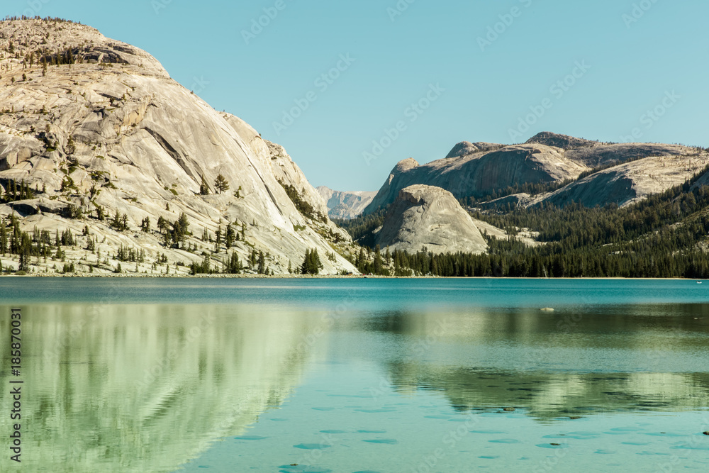 Tenaya Lake Reflections. Yosemite National Park, Mariposa County, California, USA.