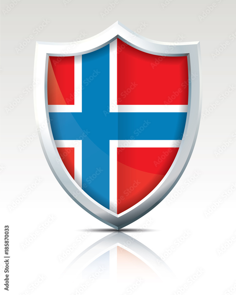 Fototapeta premium Shield with Flag of Bouvet Island